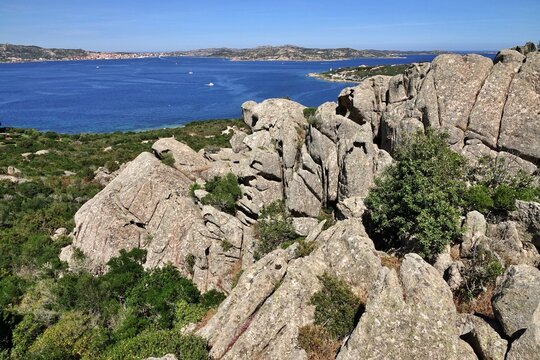 Pink granite rocks near Palau, Gallura, Sardinia, Italy