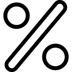 Percentage sign outline icon vector