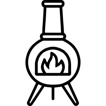 Chiminea outline icon vector