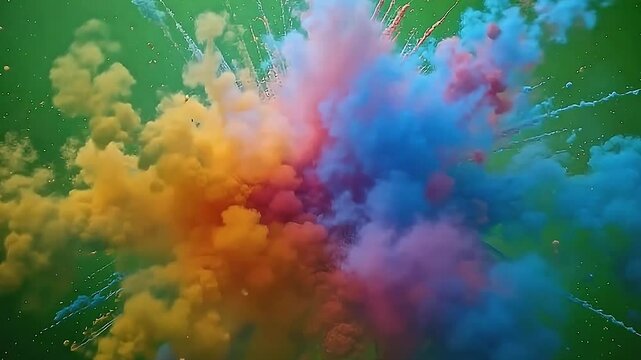 framing angstrom ornate park background, the burst dazzling powder skin impact create angstrom salient vista of lively paint scatter energetically indium twisting patterns.