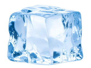 Arctic Ice Block Close-Up with Crystal Texture, Transparent Background  