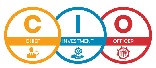 CIO Chief Investment Officer acronym. business concept background. vector illustration concept with keywords and icons. lettering illustration with icons for web banner, flyer, landing page