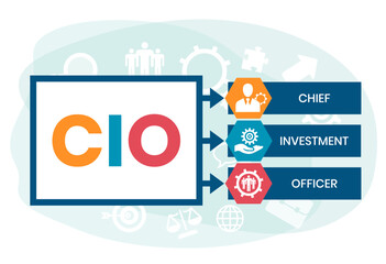 CIO Chief Investment Officer acronym. business concept background. vector illustration concept with keywords and icons. lettering illustration with icons for web banner, flyer, landing page