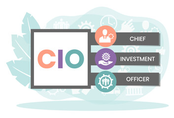 CIO Chief Investment Officer acronym. business concept background. vector illustration concept with keywords and icons. lettering illustration with icons for web banner, flyer, landing page