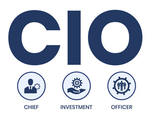 CIO Chief Investment Officer acronym. business concept background. vector illustration concept with keywords and icons. lettering illustration with icons for web banner, flyer, landing page