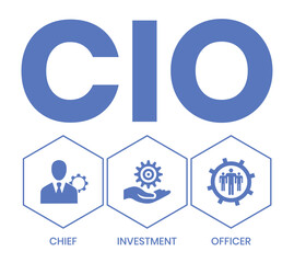 CIO Chief Investment Officer acronym. business concept background. vector illustration concept with keywords and icons. lettering illustration with icons for web banner, flyer, landing page