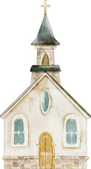 watercolor church