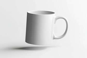 Obraz premium Floating White Coffee Mug with Subtle Shadow on a Clean Background