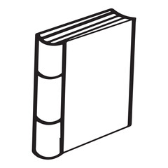 Isometric Book Icon – Minimal Outline Hardcover Symbol