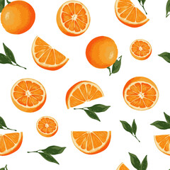 Semaless orange pattern for packages. Oranges vector pattern.