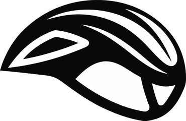 Bicycle Helmet Silhouette Vector Illustration 