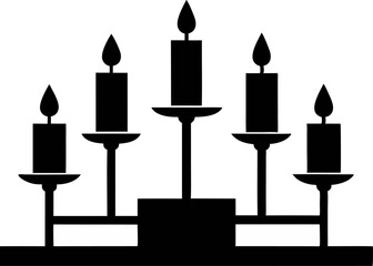 Candle Stand Silhouette Vector Illustration 