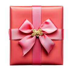 Red Gift Box with Pink Ribbon