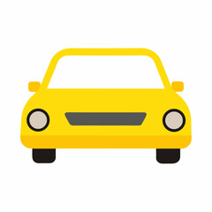 new yellow taxi car private car vector icon on white background