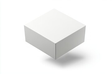 Isolated White Box Floating Above a White Surface with Subtle Shadow
