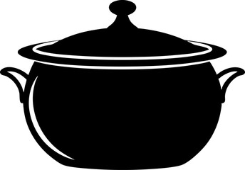 Copper Pot Silhouette Vector Illustration 