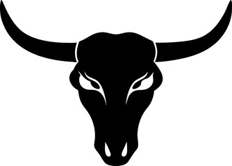Cow Skull Silhouette Vector Illustration 