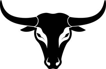 Cow Skull Silhouette Vector Illustration 