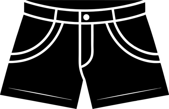 Denim Shorts Silhouette Vector Illustration 