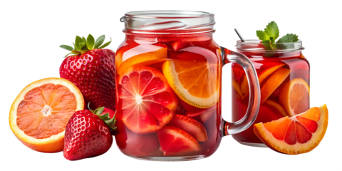 Sweet homemade strawberry jam in a glass jar