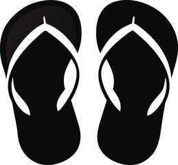 Flip Flops Silhouette Vector Illustration 