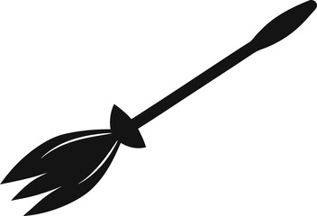 Handmade Broom Silhouette Vector Illustration 