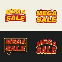Mega Sale banner, Super Sale Banner Design. Mega sale Typography Vector illustration, Shop now or this weekend only, vector png 