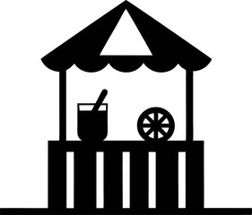 Lemonade Stand Silhouette Vector Illustration 