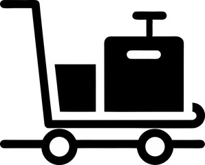 Luggage Cart Silhouette Vector Illustration 