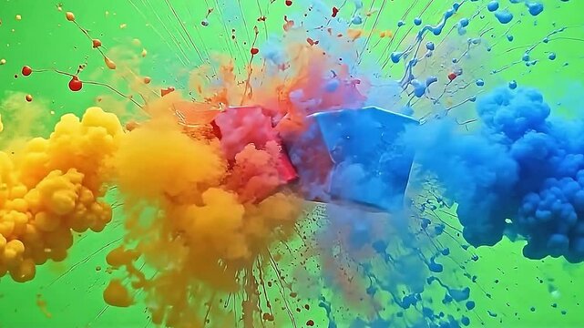 angstrom smooth crash of drift tint cub reason them to leaping and burst luminous ink water, beam stellate strain crossways angstrom powerful park background.