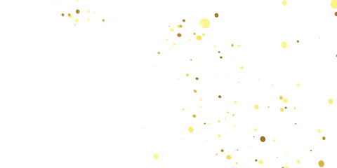 Falling Golden Sparkles and Dazzling Glitter Confetti Drifting Gently Over a Transparent White Background, Creating a Sophisticated and Glamorous Atmosphere for Any Event"
