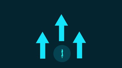 Arrow up with dollar symbol icon animation video .Money Grow Up. 4k animation video icon . - Powered by Adobe