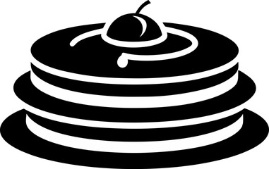 Pancake Stack Silhouette Vector Illustration 