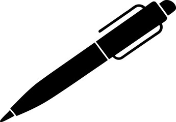 Pen Clip Silhouette Vector Illustration 