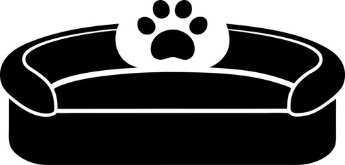 Pet Bed Silhouette Vector Illustration 
