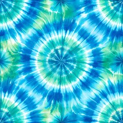 Tie Dye in Turquoise and Seafoam Blue Swirl
