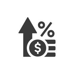 Interest rates increase vector icon