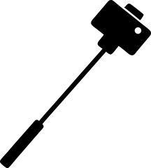 Selfie Stick Silhouette Vector Illustration 