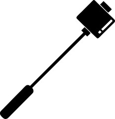 Selfie Stick Silhouette Vector Illustration 
