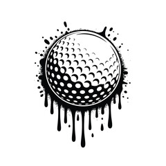Golf Ball Ink Splatter Design Sporty Graphic