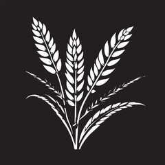 Elegance of Wheat: An artistic monochrome depiction of wheat, representing purity and simplicity, its delicate silhouette capturing the essence of nature's bounty.