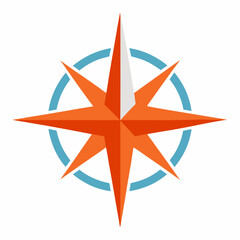 Obraz premium one-compass-rose-symbol-on-white