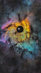 Swirling Colors of Vibrant Nebula in Deep Space