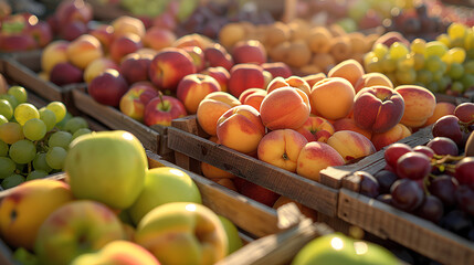 Fresh organic fruits at farmer&rsquo;s market

