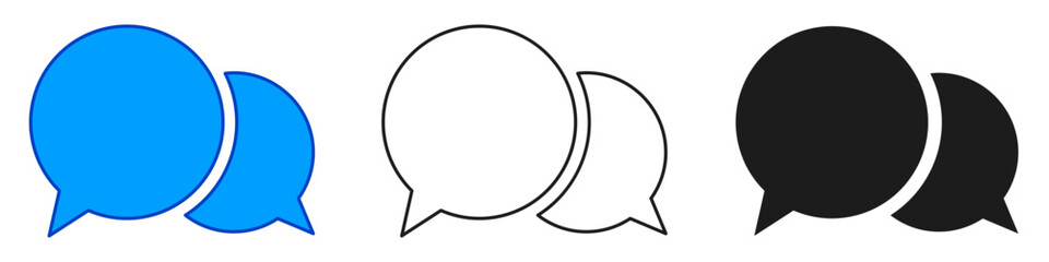 Communication icons in a pair, chat sign set