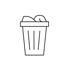 Trash Bucket Editable line icon 