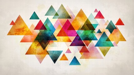 Colorful Abstract Watercolor Triangles Background