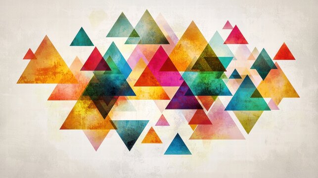 Colorful Abstract Watercolor Triangles Background