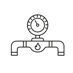 Gas Meter Editable line icon 