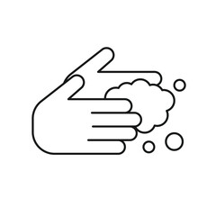 Hand Wash with soap Editable line icon 